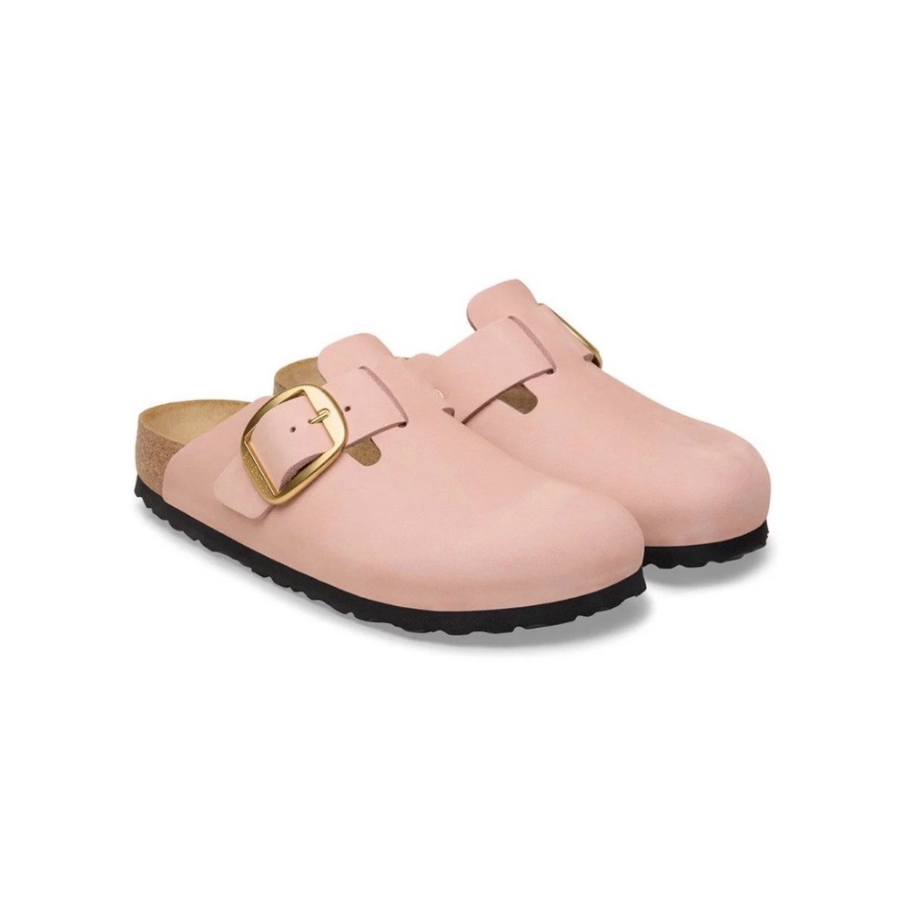 Birkenstock Brand New Soft Pink Leather Boston Big Buckle EVA Size 38
